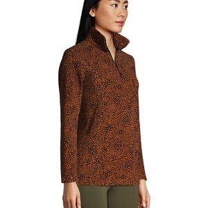 Lands' End Brown Leopard Long Sleeve Top